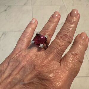 David Yurman Ring size 7 with Tourmaline (pink) Gemstone